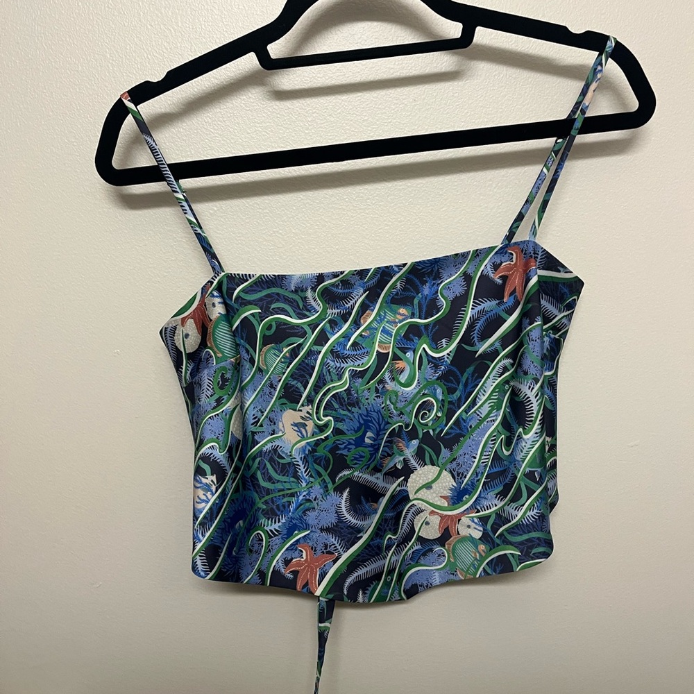 Aritzia Sunday Best Elektra Blue Pattern Scarf Camisole
